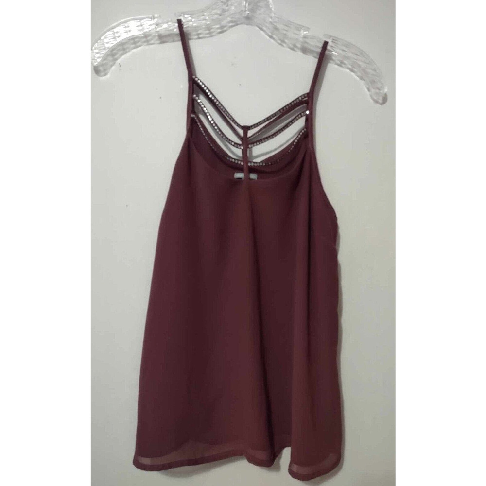 Charlotte Russe Plum Embellished Sleeveless Blouse Size XS